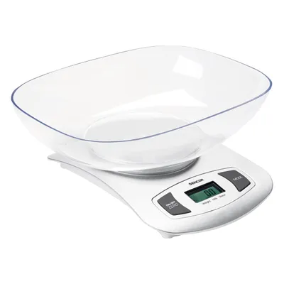 Zdjęcie produktu dla Sencor SKS 4001WH, Elektroniczna waga kuchenna, 5 kg, 1 g, Biały, g, ML, oz, 2 l