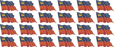 Produktbild von Mini Aufkleber Set - Pack wehend - 33x20mm - selbstklebender Sticker - Liechtenstein - Flagge / Banner / Standarte fürs Auto, Büro, zu Hause und die Schule - 24 Stück