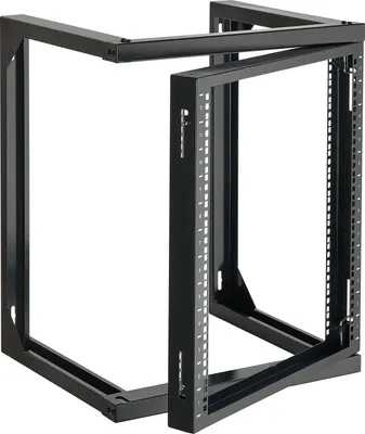 Obrázek produktu pro VEVOR 12U nástěnný serverový rozvaděč, max. nosnost 68,04 kg, otevřený rámový síťový rozvaděč s dveřmi otevíranými o 180 stupňů, uhlíková ocel, pro síťová zařízení IT a AV vybavení o šířce 482 mm, počítačový server, černý
