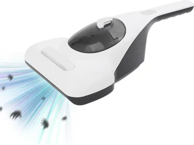 Produktbild von Bettstaubsauger mit violettem Licht, 12 kPa, starke Saugkraft, Matratzenstaubsauger fuer die Reinigung von Tierhaaren, tragbare Handstaubsauger, reinigt effektiv Kissen/Bettlaken/Matratzen/Sofas und andere Stoffoberflaechen