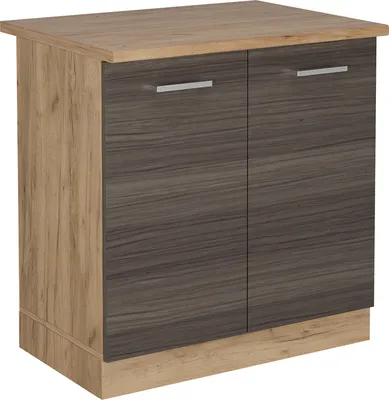 Produktbild von Spülenunterschrank Vicco R-Line Edelgrau 80 cm , AP Eiche, Model 53435