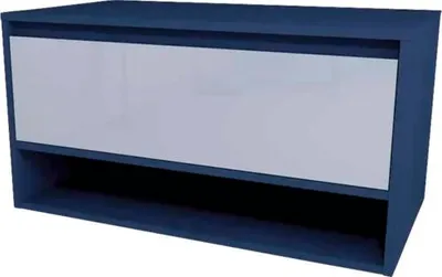 Produktbild von Devo Waschbeckenunterschrank Cristal 2.0 BxHxT 90 x 47 x 49 cm tyrolean blue/metal blue glass