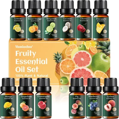 Obrázok produktu pre Sada esenciálnych olejov 12 x 10 ml, ovocné vône, pre difuzér