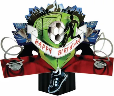 Produktbild von Grußkarte Pop Up Karte Geburtstag, Fußballer, Geburtstagskarten, Glückwunschkarten