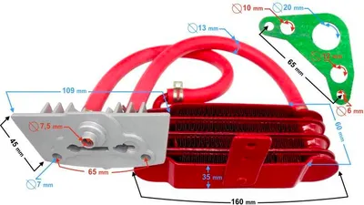Zdjęcie produktu dla Chłodnica oleju do czerwonego motoroweru