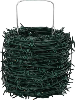 Produktbild von vidaXL Stacheldraht Grün 50 m Feuerverzinkt Stahl