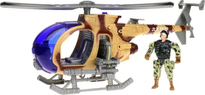 Image de hélicoptère avec son lumineux + soldat