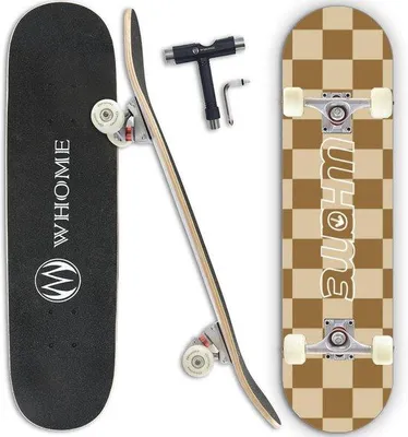 Produktbild von 31 Zoll Pro Skateboard - Double Kick Concave Skateboard für Erwachsene, Jugendliche, Kinder und Anfänger - Mädchen und Jungen - 8-Schichtige Alpine Deck - ABEC-9 Lager - inklusive T-Tool - für Skateboarden