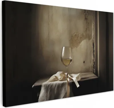Obrázok produktu pre Dekorácia na stenu 120x80 cm - Nápoj - Biele víno, Plátno, Dekorácia na stenu obývacia izba