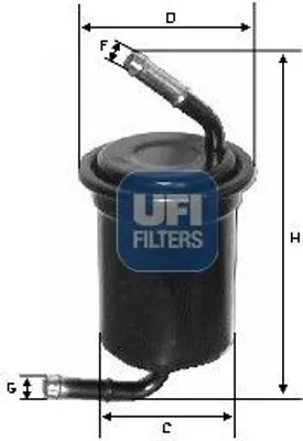 Produktbild von Kraftstofffilter UFI 31.664.00 für KIA SPORTAGE (K00) Filtereinsatz