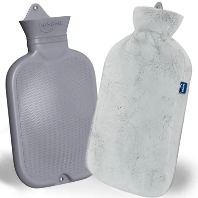 Immagine prodotto di Borsa dell'acqua calda - Con coperchio - Senza cuciture - 3,5 l - Grigio