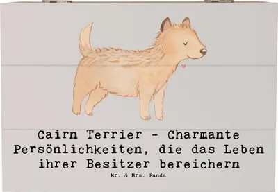Produktbild von Mr. & Mrs. Panda Geschenkbox Cairn Terrier 22 x 15 cm - Grau Pastell - Geschenk, Box, Hunderassen Vielfalt, Erinnerungsbox, Familienhund, liebenswerte Hunde, Hunderasse
