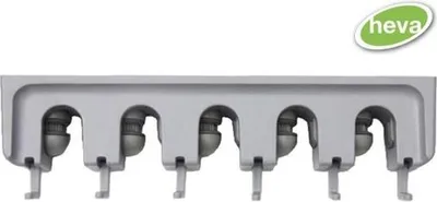 Produktbild von Multifunktionales Besensystem mit 5 Haltern und 6 Aufhängungen für Werkzeuge - Wandsystem für Ø 16-32mm