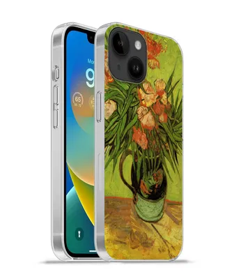 Produktbild von MuchoWow® Handyhülle Schutzhülle Hülle für Apple iPhone 14 - Softcase Stillleben Vase mit Oleander und Büchern - Vincent van Gogh Silikon Softcase Handy Hülle - Mobiltelefonhülle