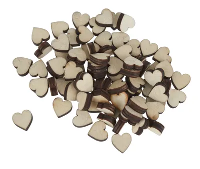 Produktbild von VBS Holz Streuteile "Mini Herz", 80 Stück, Natur