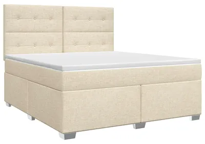 Obrázok produktu pre vidaXL Box spring posteľ s matracom krémová 180 x 200 cm látka