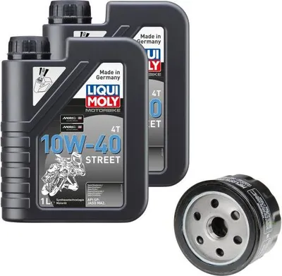 Immagine prodotto di Set di manutenzione per Aprilia Atlantic 500 PT003 2003, LIQUI MOLY 10W-40 Street 2L + filtro olio HiFlo HF184