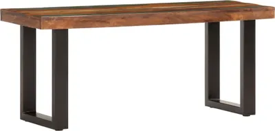 Produktbild von The Living Store Sitzbank 110 cm Altholz und Stahl