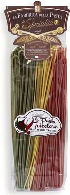 Produktbild von La Fabbrica della Pasta di Gragnano I Tricolore- 4 Sorten bunte Nudeln aus besten Zutaten, je 500g, Bunte Spaghetti, 500g