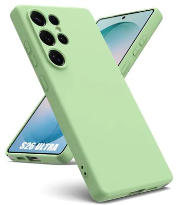 Image de Coque pour Samsung Galaxy S26 Ultra, Silicone Liquide Protection Slim Légère Anti-Rayures - Vert