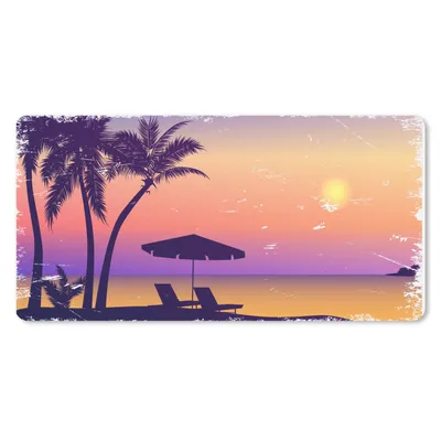 Produktbild von MuchoWow® Mauspad Mousepad Strandkorb - Sonnenschirm - Sand - Nacht 60x30 cm - Mousepads - Maus Mat - Pad - Mausunterlage - Nachhaltig