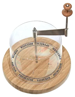 Käsebrett-Set mit Käsehobel und Glocke 18,3x18,3x24,7 cm
