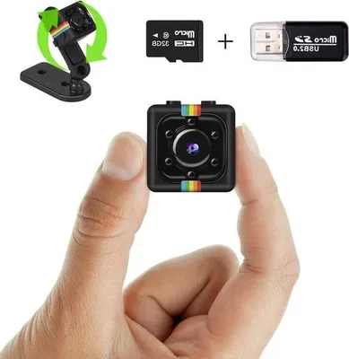 Produktbild von Mini 1080P FHD Verborgen Bewakingscamera mit Nachtzicht und Bewegungsdetektion, 32 GB Speicherkarte, kleine Innenkamera