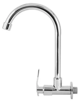 Produktbild von Messing Wandkran Wasserhahn mit Kältefunktion - 26 cm Höhe - 14 cm Sprühreichweite - Wandmontage