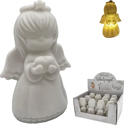 Produktbild von LED Nachtlicht Engel 12er Set Display 6x11x6cm Kunststoff warmweiß Timerfunktion batteriebetrieben Dekoleuchte