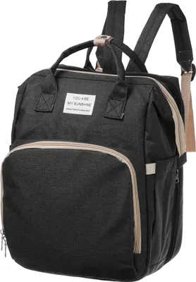 Produktbild von Wickeltasche Rucksack Multifunktionale Oxford Große Wickelrucksack Babytasche Unisex Reise-Rucksack Windeltasche für Mama, Papa, schwarz