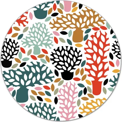 Produktbild von Glas-Herdabdeckplatte Glaskeramikkochfeld-Abdeckung Schneideplatten - 40 cm - Bäume rot und blau