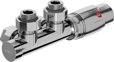 Produktbild von Mexen G00 Thermostat-Set, Winkel, Duplex, DN50, Chrom - W907-900-01