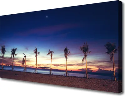 Produktbild von Tulup Leinwand-Bilder 100x50 Wandbild Canvas Kunstdruck Palmen Strand Meer Landschaft