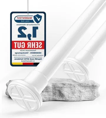 Obrázok produktu pre Tyč na sprchovú závesu Ø 25 mm – 70–120 cm – bez vŕtania – biela nerezová oceľ