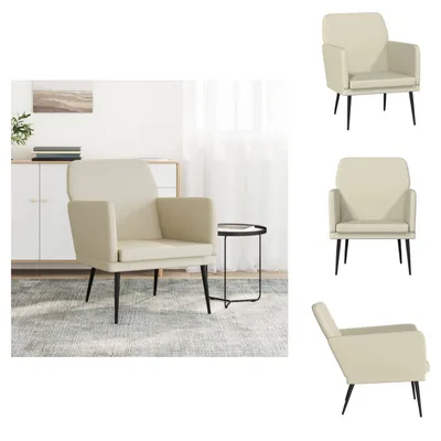 Zdjęcie produktu dla vidaXL Fotel kremowy 61x78x80 cm imitacja skóry  - Fotel