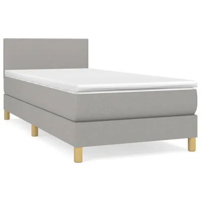 Obrázok produktu pre Boxspring posteľ s matracom bledosivý 100x200 cm látka