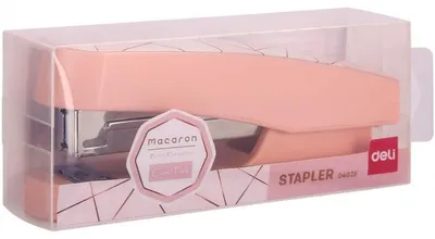 Productafbeelding van Roze kantoorstapelaar van het merk Deli, geschikt voor maximaal 25 vel papier