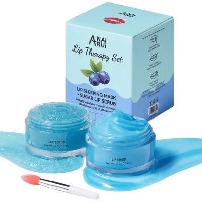 Image de Kit de soin des lèvres à l'acide hyaluronique et à la myrtille – Hydratant et lissant
