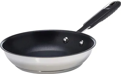 Produktbild von Amazon Basics 111604OB020 Bratpfanne, 20 cm max. Durchmesser, Edelstahl, Induktionsherd-geeignet, Antihaftbeschichtung
