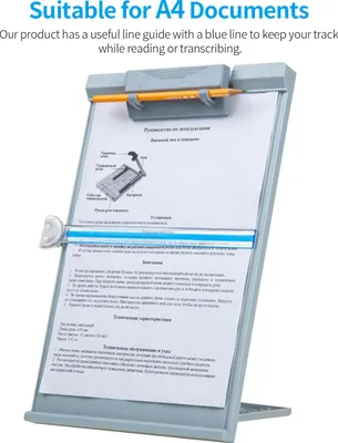 Zdjęcie produktu dla Jielisi A4 Uchwyt do czytania na biurko - Dokument z regulowanym stojakiem na klips do biura/szkoły/domu