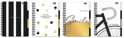 Image de Cahier à spirales B5/96K, quadrillé avec microperforations, assortiment - Beniamin