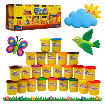 Zdjęcie produktu dla Zestaw Ciastoliny Dla Dzieci Ciastolina Masa Plastyczna Sensoryka 24 El.