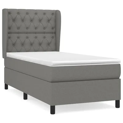 Immagine prodotto di vidaXL Letto a molle con materasso grigio scuro 80x200 cm in tessuto