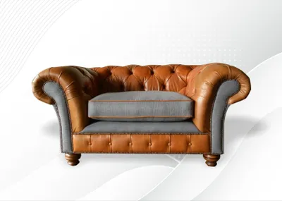 Zdjęcie produktu dla Fotel Chesterfield, telewizor, design, sofka tapicerowana, kanapa Chesterfield