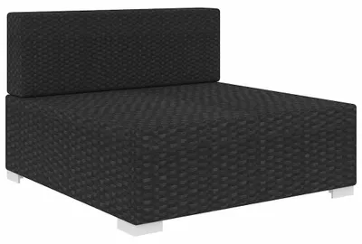 Produktbild von vidaXL Mittelsofa mit Kissen Modular Poly Rattan Schwarz