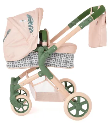 Puppenwagen, 2-in-1, verstellbarer Griff, für Kinder 3–9 J., inkl. Tasche