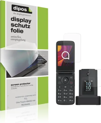Image de 4x Film de protection d'écran pour TCL One Touch 4043D mit Rückseite protecteur antireflet dipos