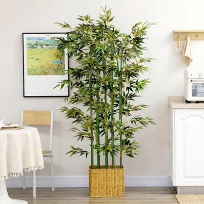 Produktbild von Künstlicher Bambus 180cm – Realistische Kunstpflanze mit Topf, Pflegeleicht für Zuhause & Büro