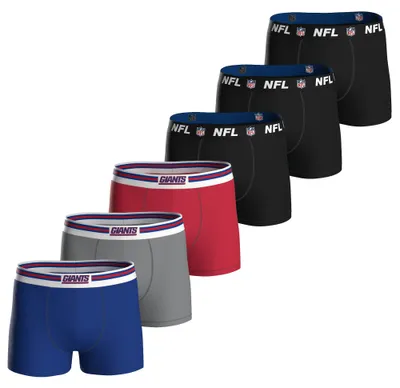 Produktbild von NFL Herren Boxershorts, 6er Pack - NFL Teams, Boxers, Football, Logo, Baumwollmischung New York Giants/Schwarz 2XL