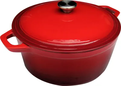 Obrázok produktu pre Smaltovaný liatinový pekáč v červenej farbe - Ø cca 24 cm / 3,5 litra